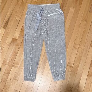Victoria's Secret Silver Velvet Jogger Pants